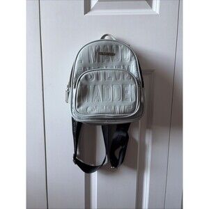 Steve Madden Logo Mini Backpack Grey and Black